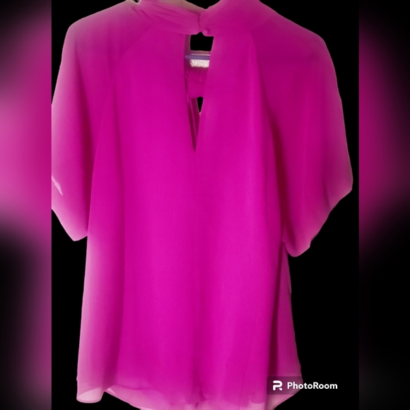 Rachel Roy Jasmine Pink Fusia color( Sonia) Draped blouse size 1X - Picture 2 of 6
